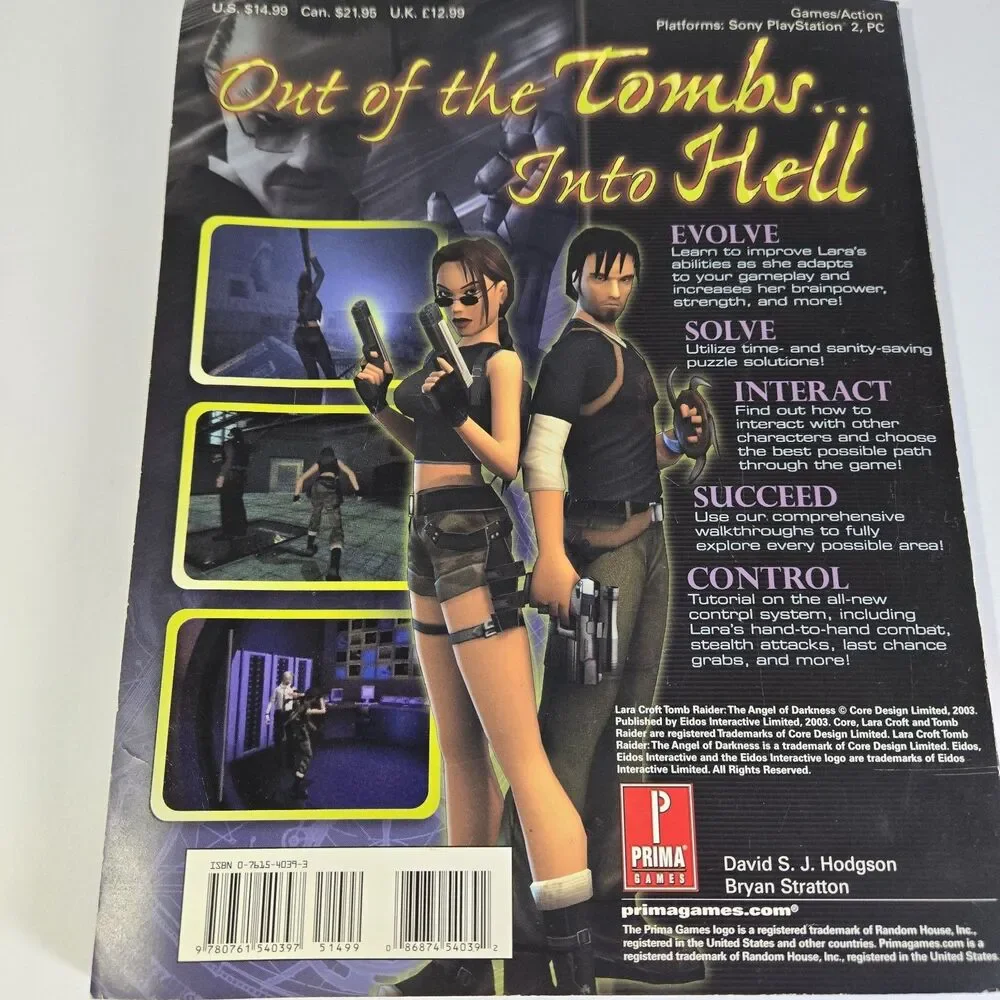 Tomb Raider: Angel of Darkness Prima Official Strategy Guide PS2 With Poster